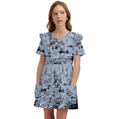  Rain Drops Water Liquid  Kids  Frilly Sleeves Pocket Dress by artworkshop