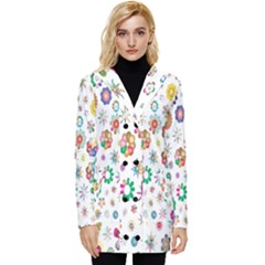  Background Chromatic Colorful Button Up Hooded Coat  by artworkshop