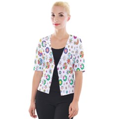  Background Chromatic Colorful Cropped Button Cardigan by artworkshop