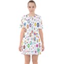  Background Chromatic Colorful Sixties Short Sleeve Mini Dress View1