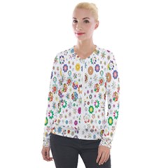  Background Chromatic Colorful Velvet Zip Up Jacket by artworkshop