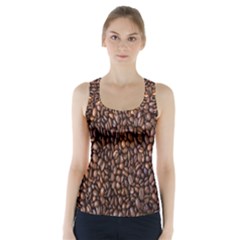 Coffee Beans Food Texture Racer Back Sports Top by artworkshop