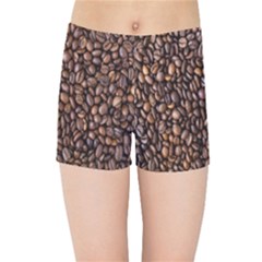 Coffee Beans Food Texture Kids  Sports Shorts by artworkshop