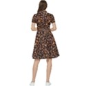 Coffee Beans Food Texture Short Sleeve Waist Detail Dress View2