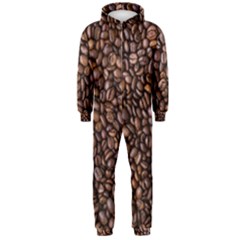 Coffee Beans Food Texture Hooded Jumpsuit (men) by artworkshop