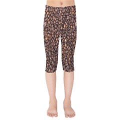 Coffee Beans Food Texture Kids  Capri Leggings  by artworkshop