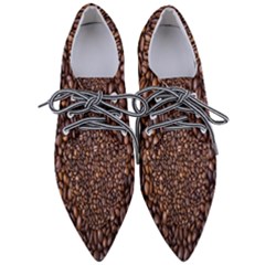 Coffee Beans Food Texture Pointed Oxford Shoes by artworkshop