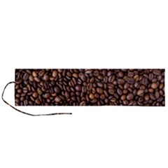 Coffee Beans Food Texture Roll Up Canvas Pencil Holder (l) by artworkshop