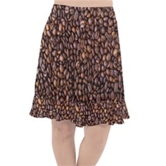 Coffee Beans Food Texture Fishtail Chiffon Skirt by artworkshop