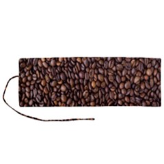 Coffee Beans Food Texture Roll Up Canvas Pencil Holder (m) by artworkshop