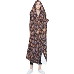 Coffee Beans Food Texture Wearable Blanket by artworkshop