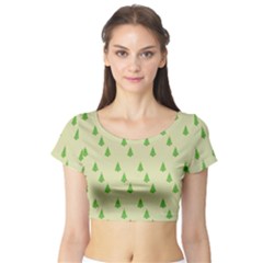 Christmas Wrapping Paper  Short Sleeve Crop Top