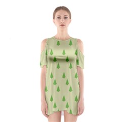 Christmas Wrapping Paper  Shoulder Cutout One Piece Dress by artworkshop