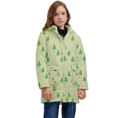 Christmas Wrapping Paper  Kid s Hooded Longline Puffer Jacket by artworkshop