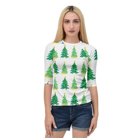 Christmas Trees Watercolor Decoration Quarter Sleeve Raglan Tee by artworkshop