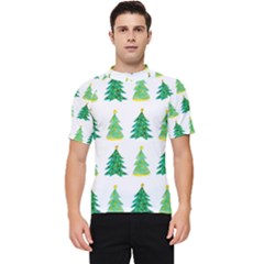 Christmas Trees Watercolor Decoration Men s Short Sleeve Rash Guard by artworkshop