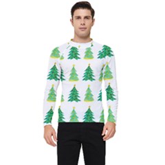 Christmas Trees Watercolor Decoration Men s Long Sleeve Rash Guard by artworkshop