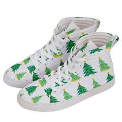 Christmas Trees Watercolor Decoration Men s Hi-top Skate Sneakers by artworkshop