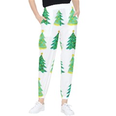 Christmas Trees Watercolor Decoration Tapered Pants by artworkshop