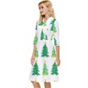 Christmas Trees Watercolor Decoration Classy Knee Length Dress View3