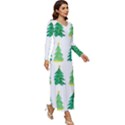 Christmas Trees Watercolor Decoration Long Sleeve Velour Longline Maxi Dress View3