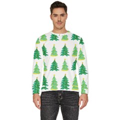 Christmas Trees Watercolor Decoration Men s Fleece Sweatshirt