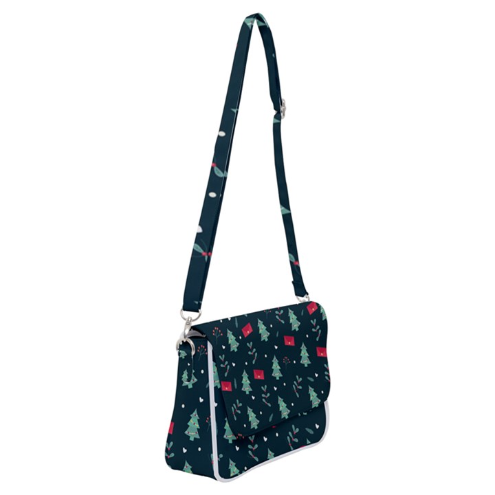 Christmas Pattern Design Shoulder Bag with Back Zipper