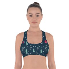 Christmas Pattern Design Cross Back Sports Bra by artworkshop