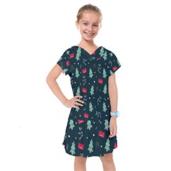 Christmas Pattern Design Kids  Drop Waist Dress by artworkshop