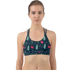 Christmas Pattern Design Back Web Sports Bra by artworkshop