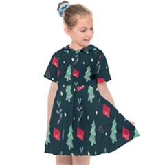 Christmas Pattern Design Kids  Sailor Dress by artworkshop