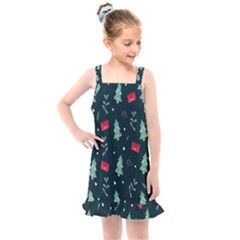 Christmas Pattern Design Kids  Overall Dress by artworkshop