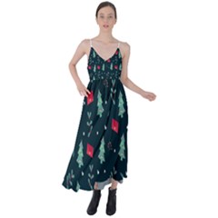 Christmas Pattern Design Tie Back Maxi Dress by artworkshop