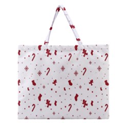 Christmas Background Wrapping Zipper Large Tote Bag by artworkshop