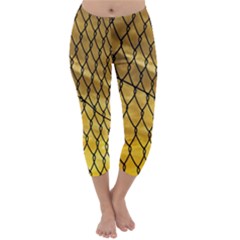 Chain Link Fence  Capri Winter Leggings  by artworkshop