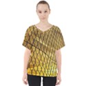 Chain Link Fence  V-Neck Dolman Drape Top View1