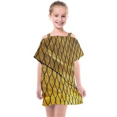 Chain Link Fence  Kids  One Piece Chiffon Dress by artworkshop