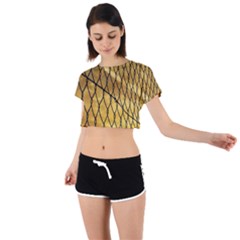 Chain Link Fence  Tie Back Short Sleeve Crop Tee by artworkshop