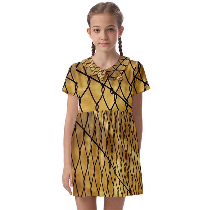 Chain Link Fence  Kids  Asymmetric Collar Dress