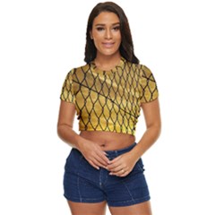 Chain Link Fence  Side Button Cropped Tee by artworkshop