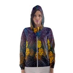 Bokeh Raindrops Window  Women s Hooded Windbreaker by artworkshop