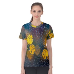 Bokeh Raindrops Window  Women s Cotton Tee