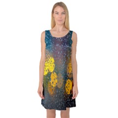 Bokeh Raindrops Window  Sleeveless Satin Nightdress by artworkshop