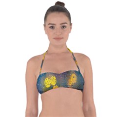 Bokeh Raindrops Window  Halter Bandeau Bikini Top by artworkshop