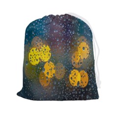 Bokeh Raindrops Window  Drawstring Pouch (2xl) by artworkshop