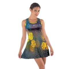 Bokeh Raindrops Window  Cotton Racerback Dress by artworkshop