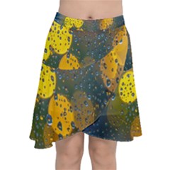 Bokeh Raindrops Window  Chiffon Wrap Front Skirt by artworkshop