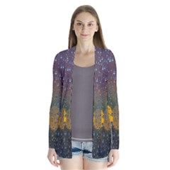 Bokeh Raindrops Window  Drape Collar Cardigan by artworkshop