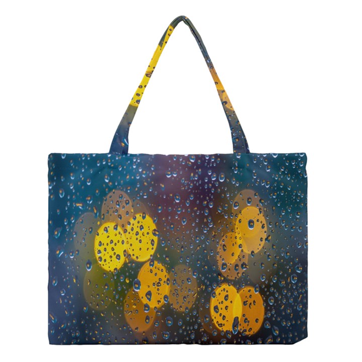 Bokeh Raindrops Window  Medium Tote Bag