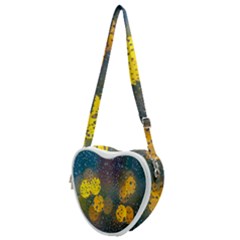 Bokeh Raindrops Window  Heart Shoulder Bag by artworkshop